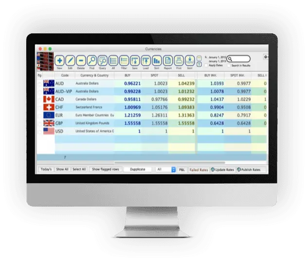 CurrencyXchanger interface: Real-time exchange rates and AML compliance tools CurrencyXchanger software interface
